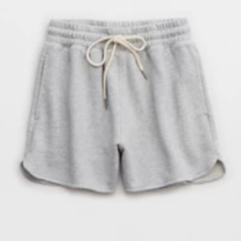 Aerie High Waisted Real Short Medium Heather Gray